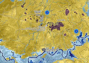 Hydrogeological map of the area around the Kule refugee camp.