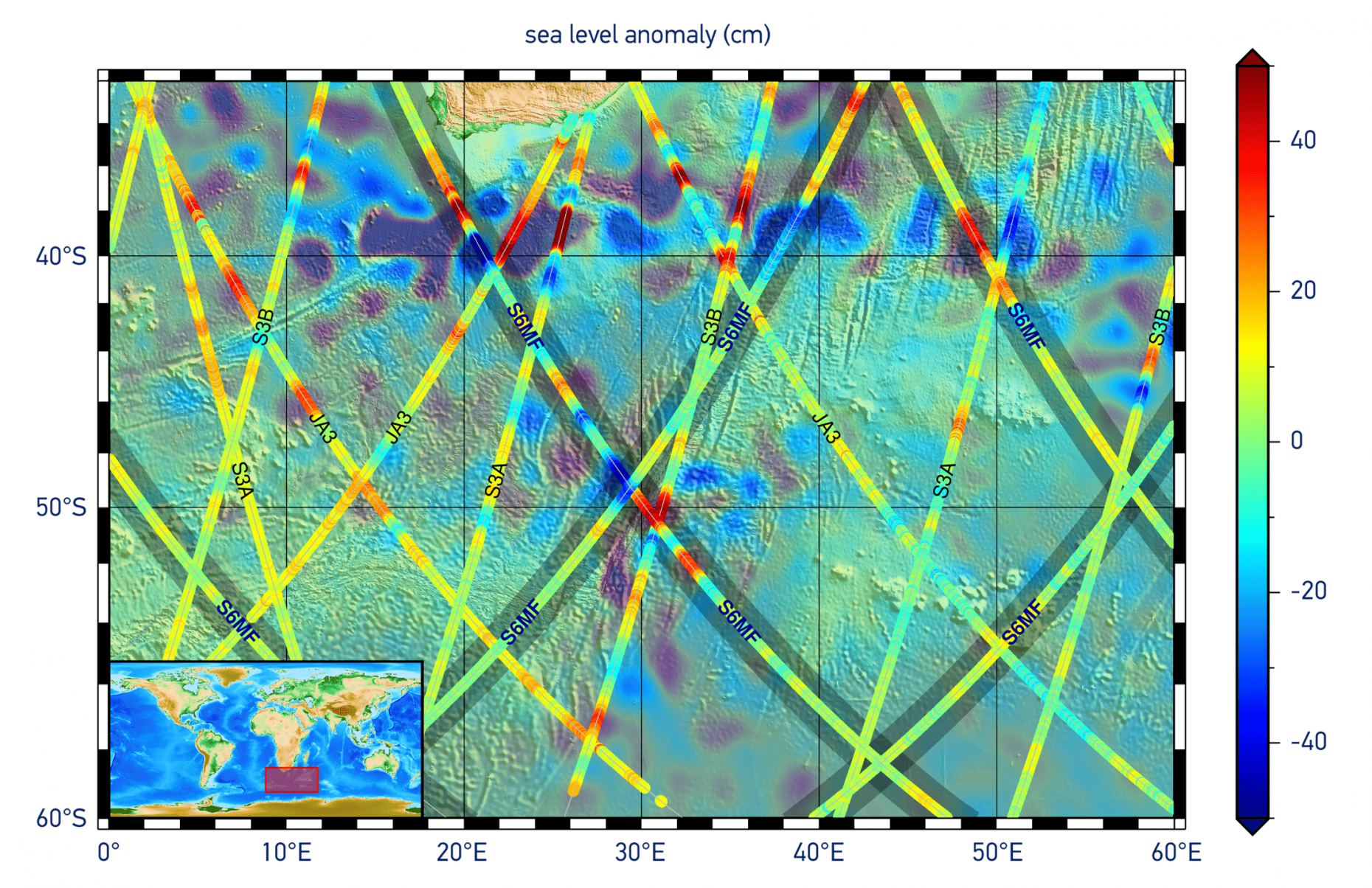 Erste Ergebnisse der Meeresspiegelhöhe von Copernicus Sentinel-6
