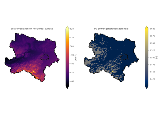 Zwei Wienkarten, die das Solarpotenzial in Wien anzeigen.