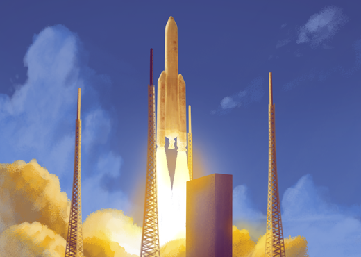 Illustration Launch einer Ariane Rakete