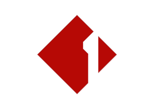 Zahl 1 in weißer Schrift auf rotem Rhombus als Hintergrund